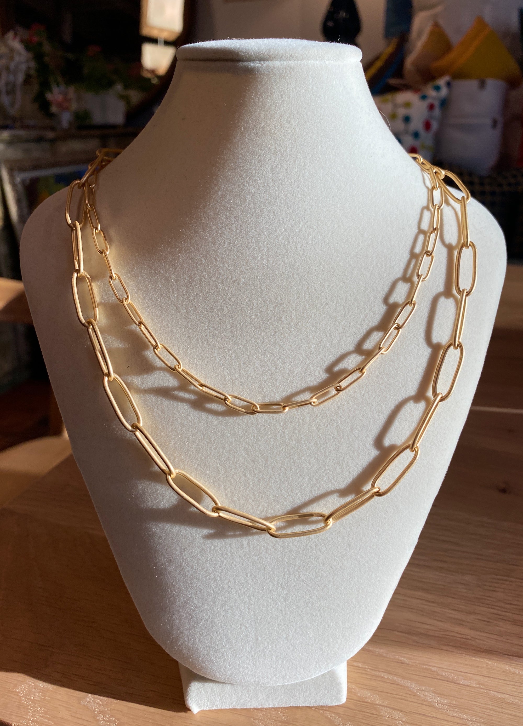 Paperclip Layered Gold Necklace 2.0