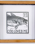 Framed Linocut Print - 'And He Loves You Too'