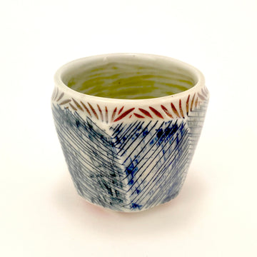 Red White + Blue Ceramic Cup