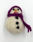 Snowman Ornament - lavender scarf