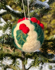 Red Mistletoe Ball Ornament