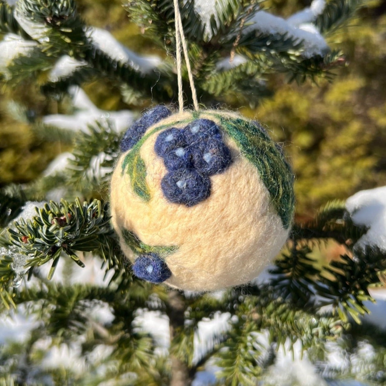 Maine Blueberry Ball Ornament