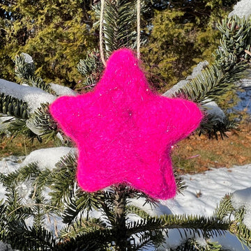 Sparkly Stars  Ornament - purple sparkle