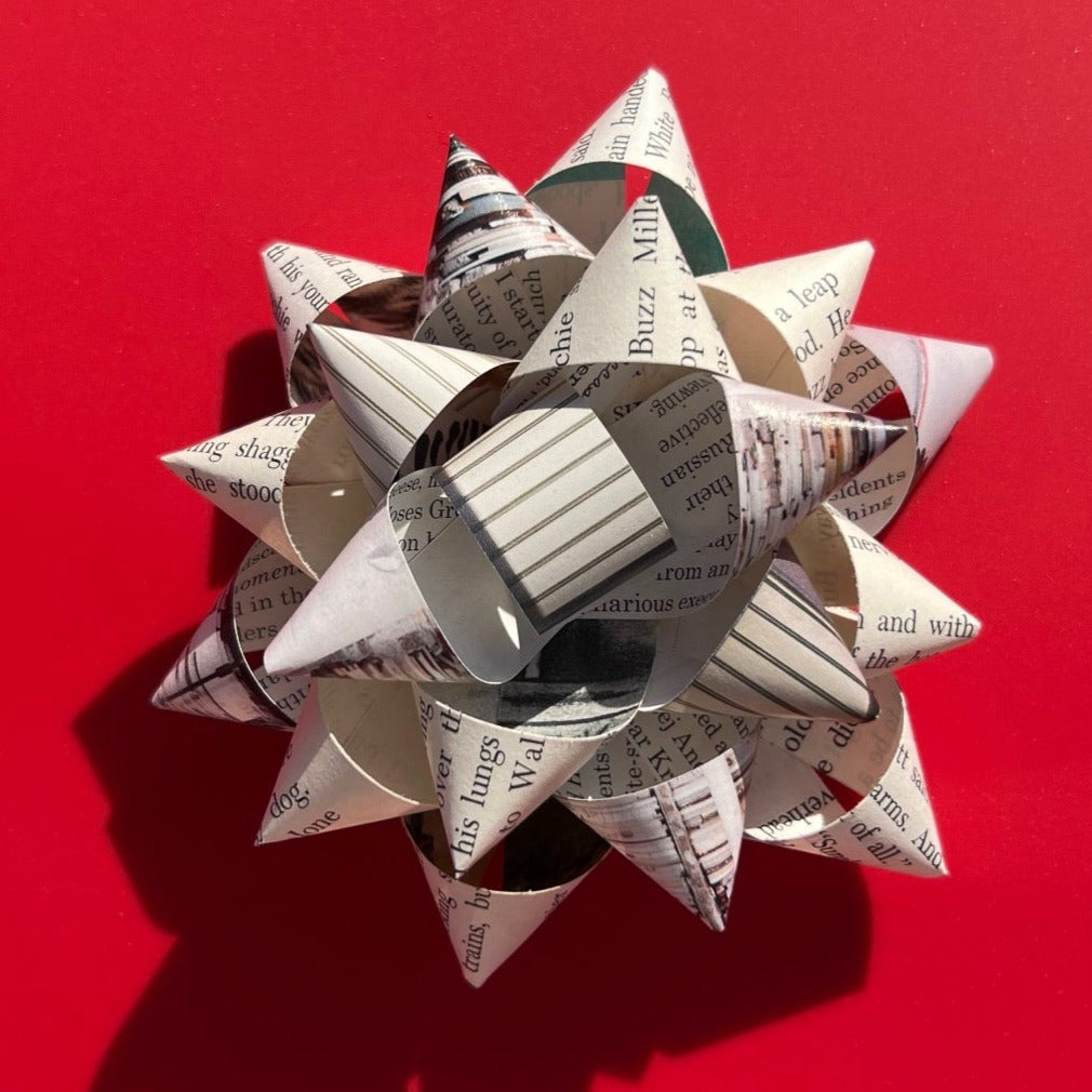 Recycled Book and Magazine Gift Bows