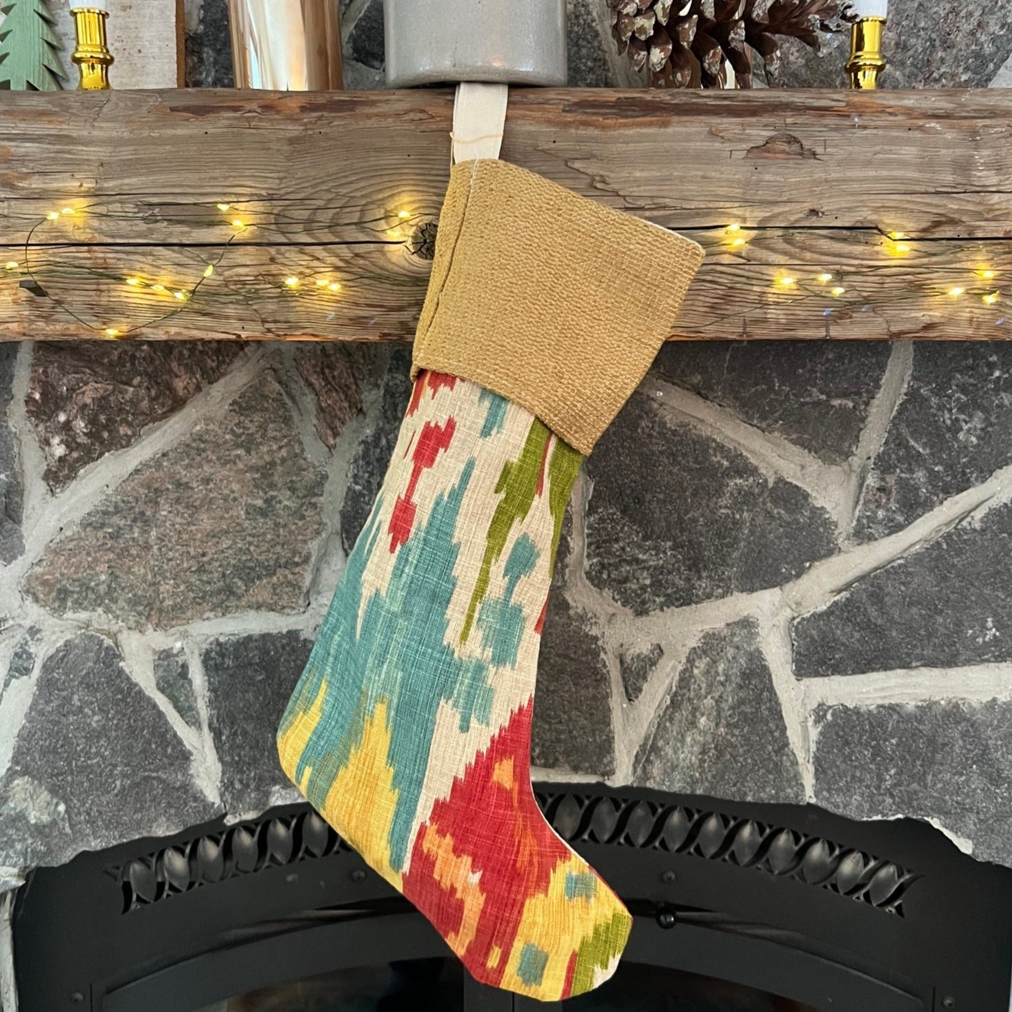 Handmade Christmas Stocking - water colored