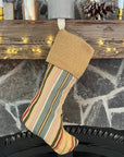 Handmade Christmas Stocking - vertical stripes