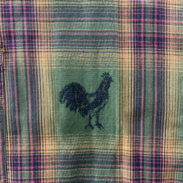 The Pinafore Apron - plaid rooster
