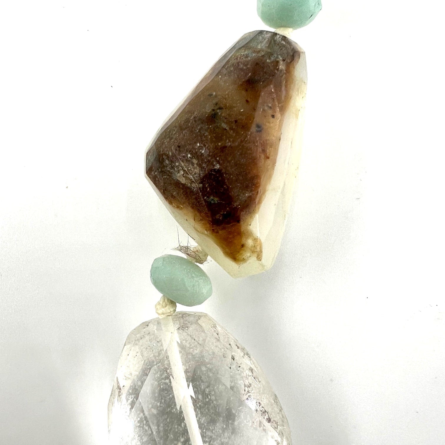 Green Chalcedony and Crystal Necklace
