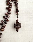 Brown Potato Pearl Lariat Necklace