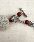 Resin River Stones Necklace with wood Pendants