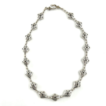Pewter and Intricate Diamonds Necklace