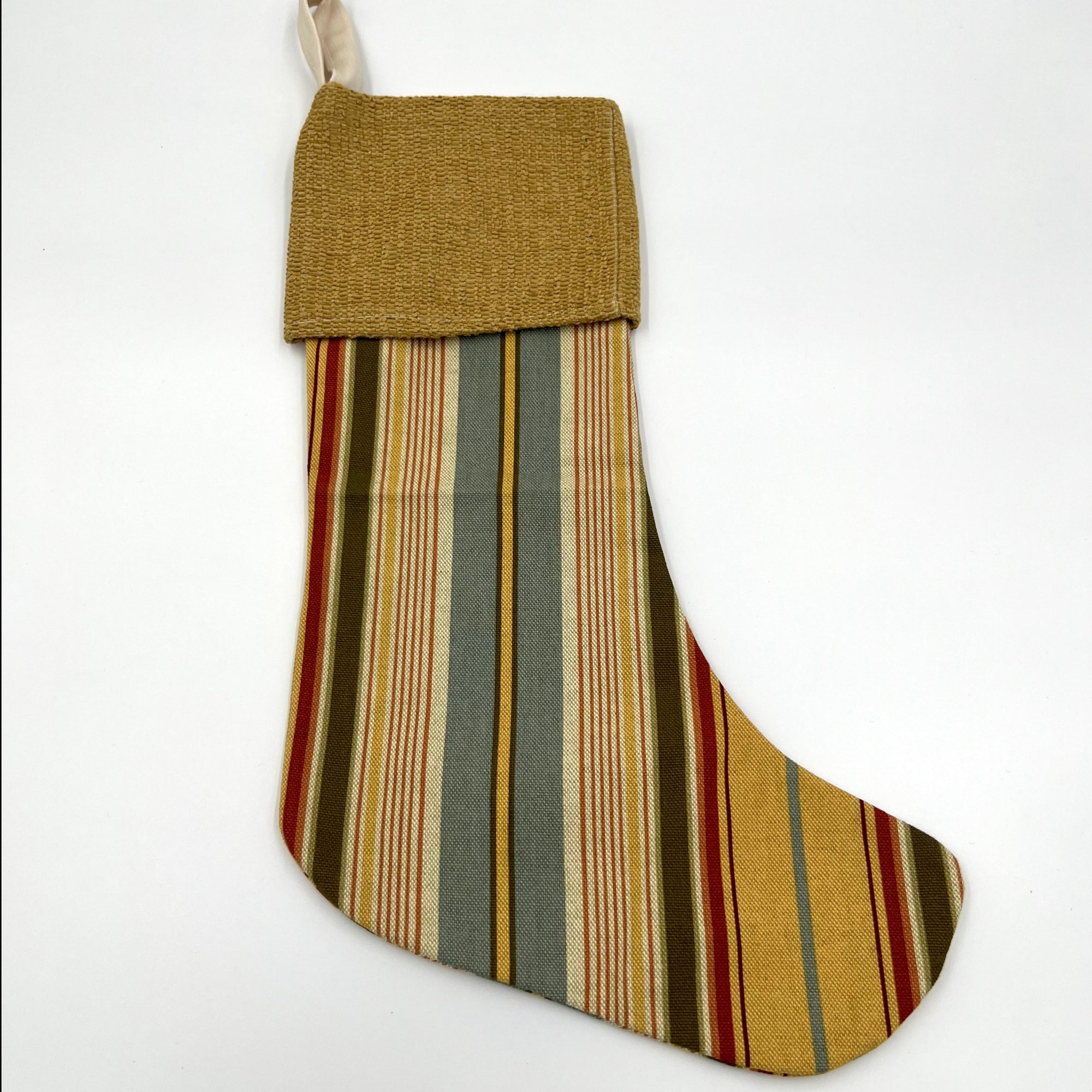 Handmade Christmas Stocking - vertical stripes