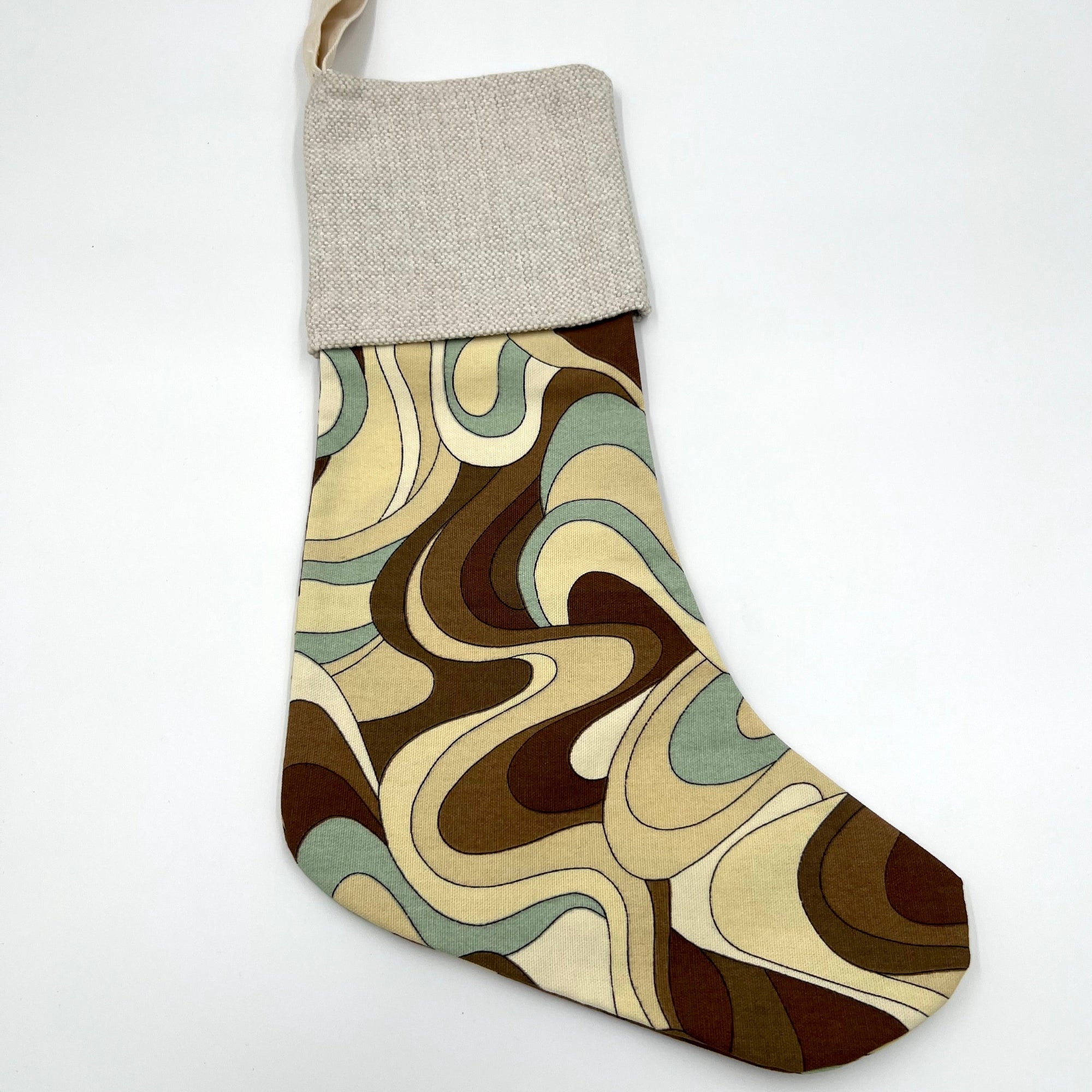 Handmade Christmas Stocking - retro wavy