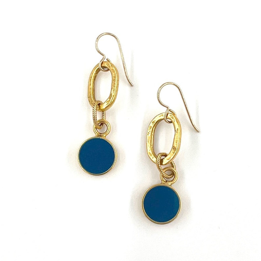 Cobalt Cloisonne' Pendant Color Earrings, image size:1005x1005