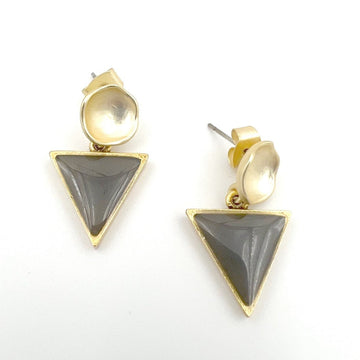 Triangle Resin Charm Post Earrings - gray