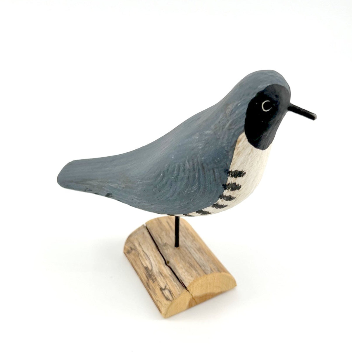 Carved Wooden Blue Warbler