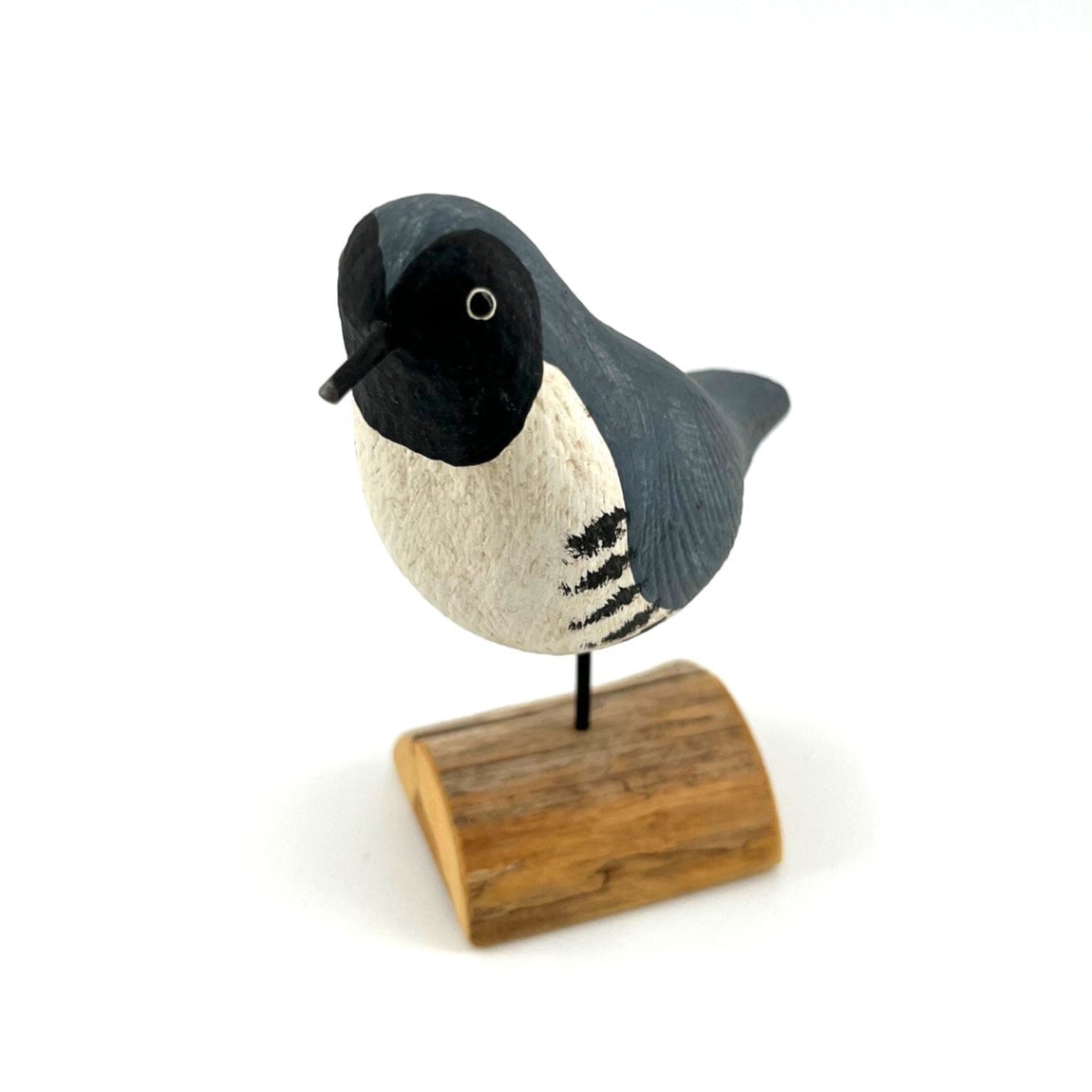 Carved Wooden Blue Warbler