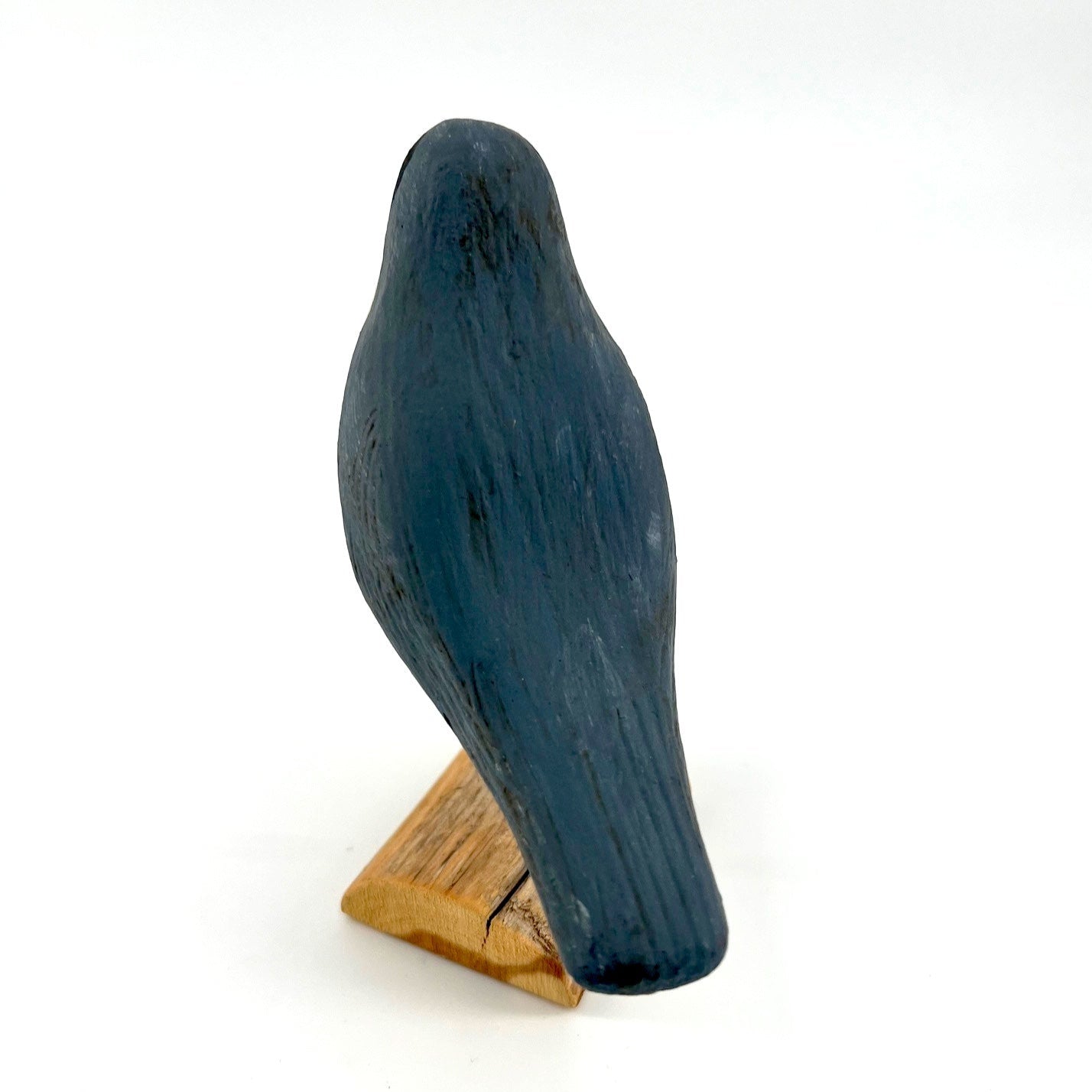 Carved Wooden Blue Warbler