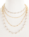 ~ Oval Pearl Rope Necklace