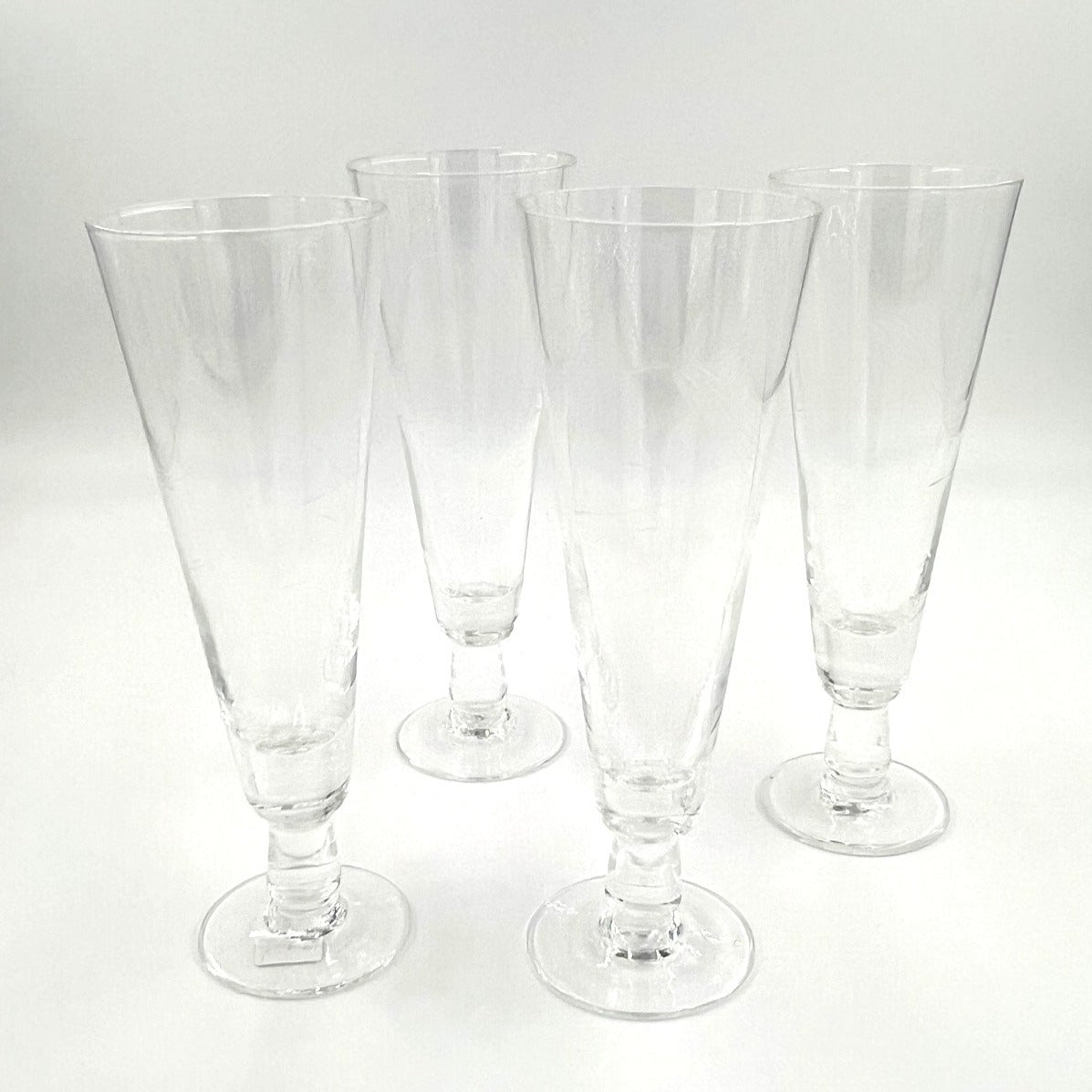 Vintage Etched Beer Glasses - set of four