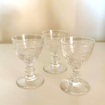 Vintage Crystal Port Glasses - set of 3