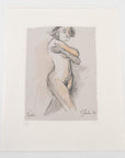 Watercolor and Sketch of nude figure by Maine Artist Elena Jahn