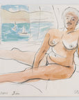 Watercolor and sketch of nude figure by Maine Artist Elena Jahn