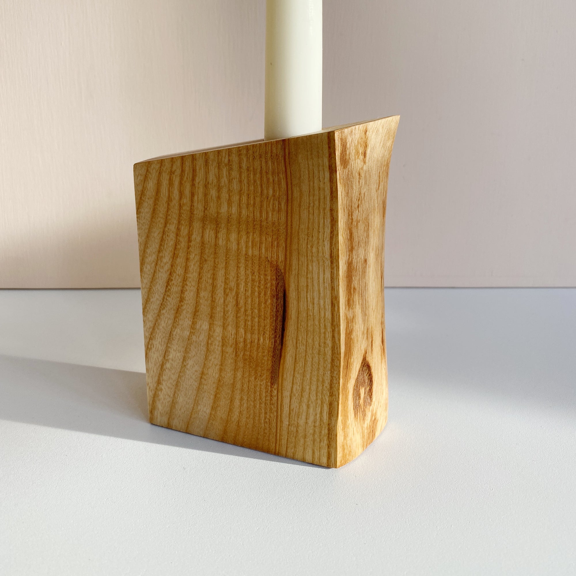 Fat Live-Edge Ash Candle holders