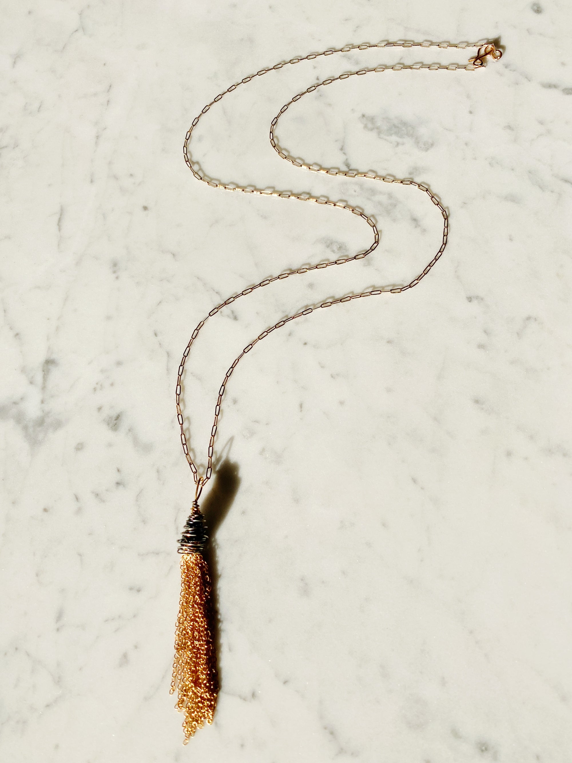 Wrapped Bronze Pendant Necklace