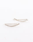 silver ear climbers - earrings - sterling - hammered sweep - jewelry