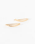 gold-filled ear climbers - hammered sweep ear crawlers - textured metal -