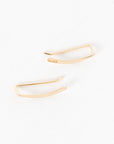 top view of the hammered sweep ear climbers in gold - crawlers - handmade in maine