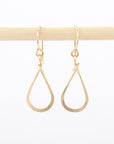 gold earrings - teardrop - 14K - hammered wire - dangle - nickel free - jewelry