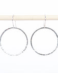 Sterling Silver Earring - hoop - Circle Drop - 1" - dangle - jewelry