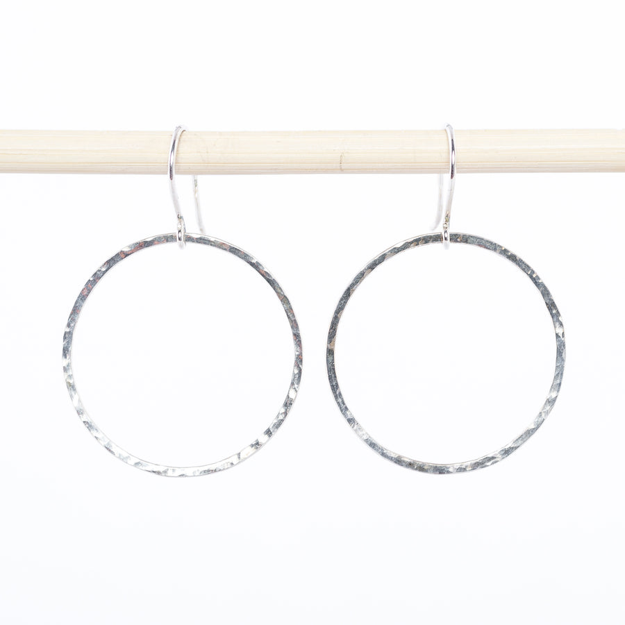 Sterling Silver Earring - hoop - Circle Drop - 1