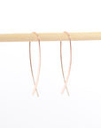 rose gold crossover earrings - dangle