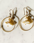 ~ Oval Hoop + Pearl Drop Earrings