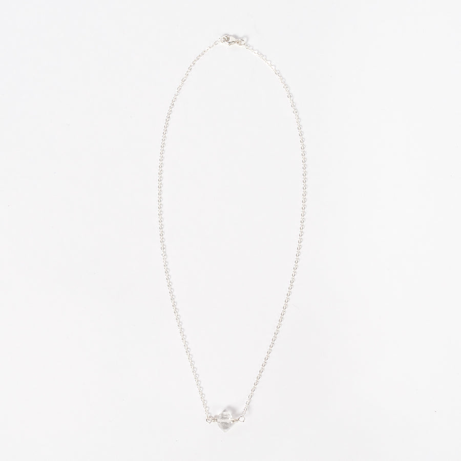 herkimer diamond necklace - stones - silver - jewelry by stellarcreature of portland maine