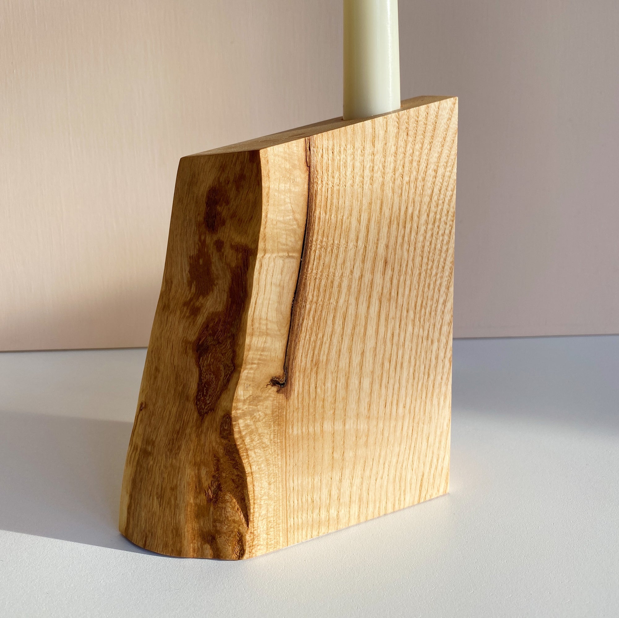 Fat Live-Edge Ash Candle holders