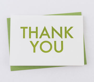 Greeting Card - Thank You - Green