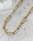 Gold Paperclip Necklace with Large Links