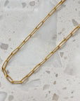 Gold Paperclip Necklace with Small Links