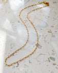 Gold Paperclip Necklace with Tiny Links