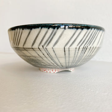 Black striped tiny bowl