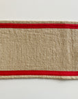 Antique Linen + red cotton twill tape