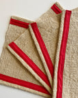 Antique Linen + red cotton twill tape