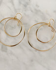 Double Hoop Earrings in Brass