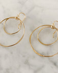 Double Hoop Earrings in Brass