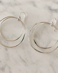 Double Hoop Earrings in Silver