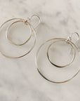 Double Hoop Earrings in Silver